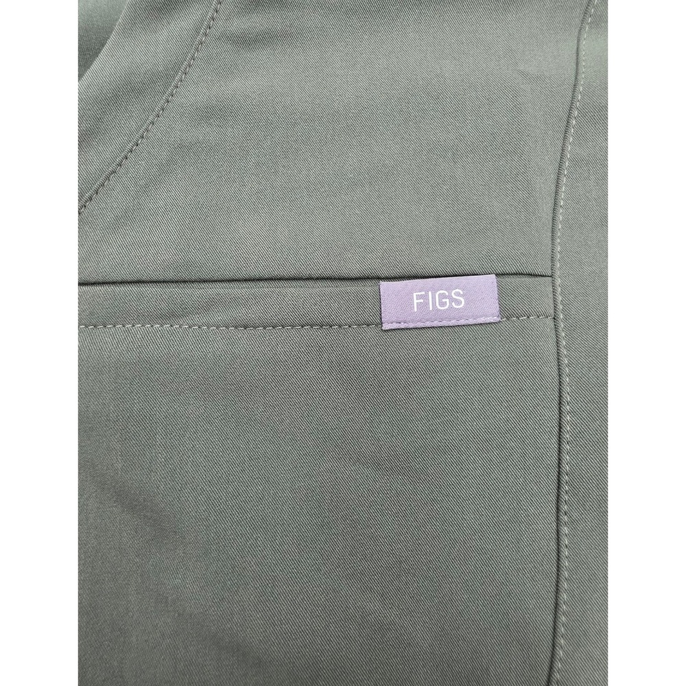 Figs Technical Collection Olive Green V-Neck Long Sleeve Scrub Top XL - Picture 5 of 10